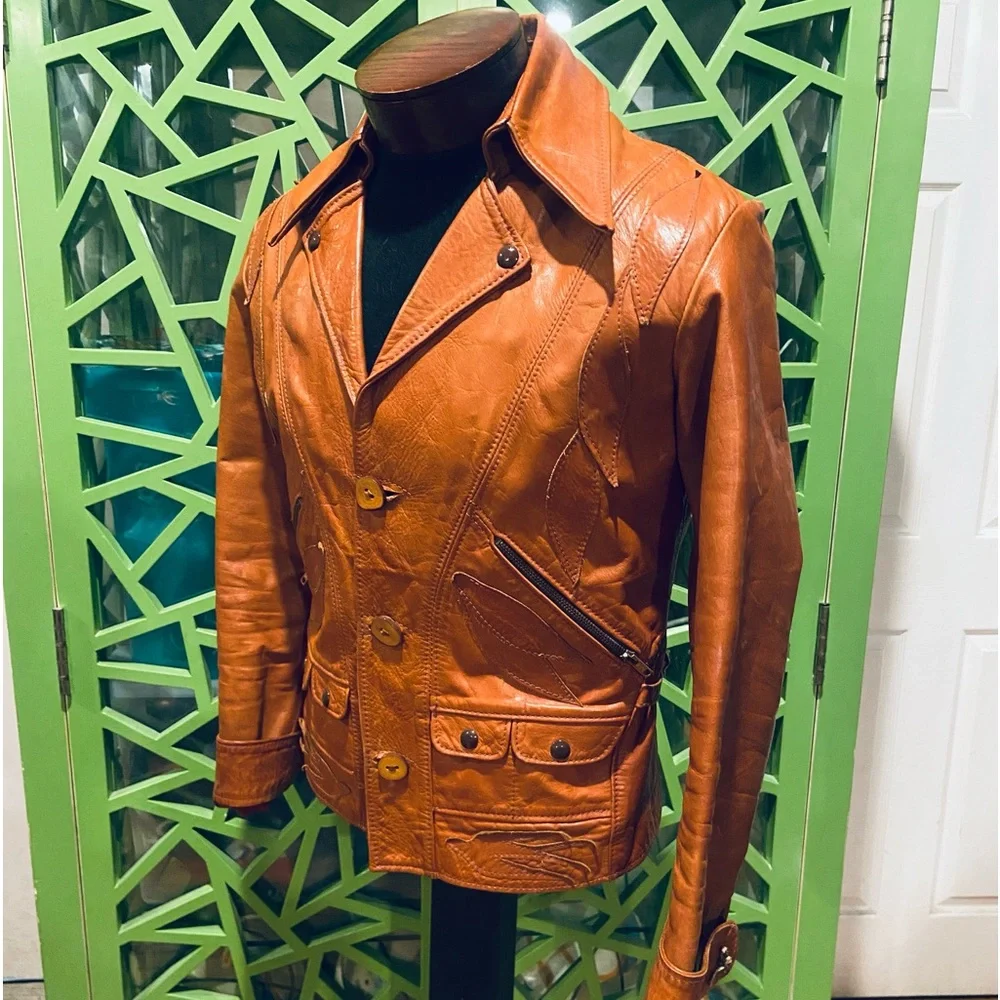 East West Leathers San Francisco Vintage STATEMENT PIECE Leather Jacket - Picture 8 of 14